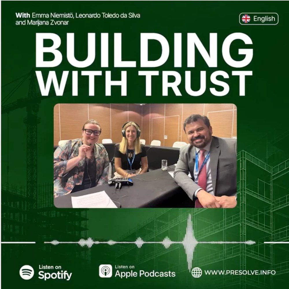 Building with Trust, episode 3. From left: Emma Niemistö, Marijana Zvonar and Leonardo Toledo da Silva, recorded at the ICC Croatia conference in Dubrovnik